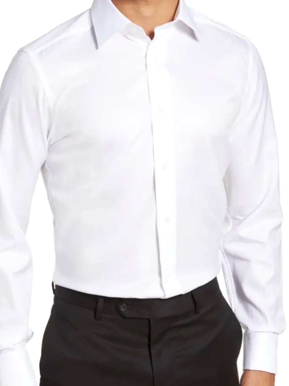 Azazie White Men's Dress Shirt - Long Sleeve